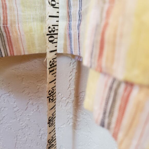 Soft Surroundings Yellow Multi Striped Gauze 3/4 Tab Sleeve Tunic Size PLarge - Picture 6 of 8